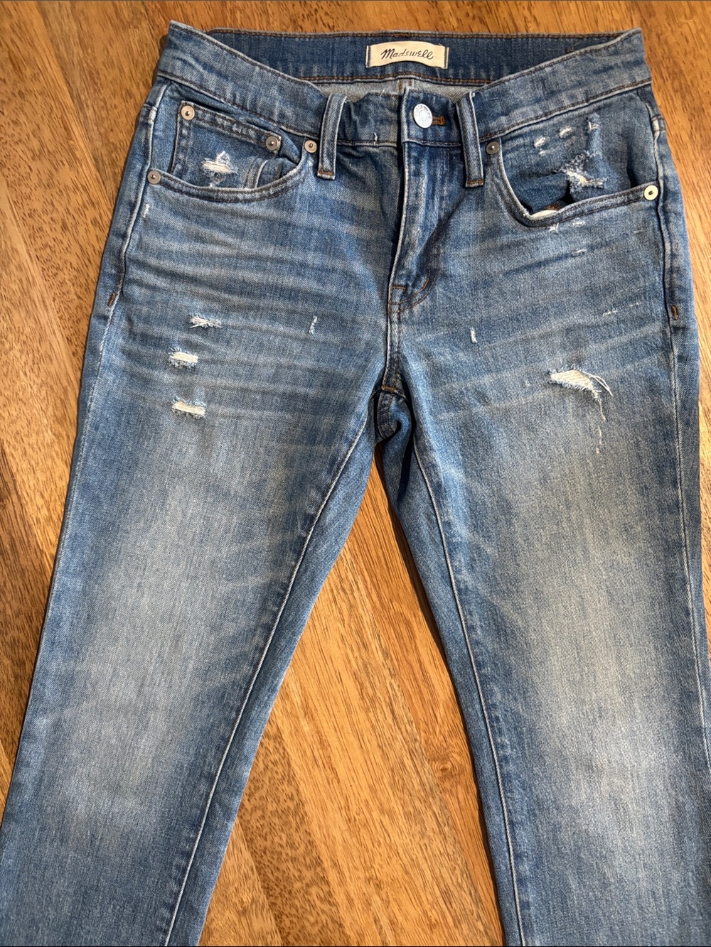 Madewell Light Blue Distressed Skinny Jeans